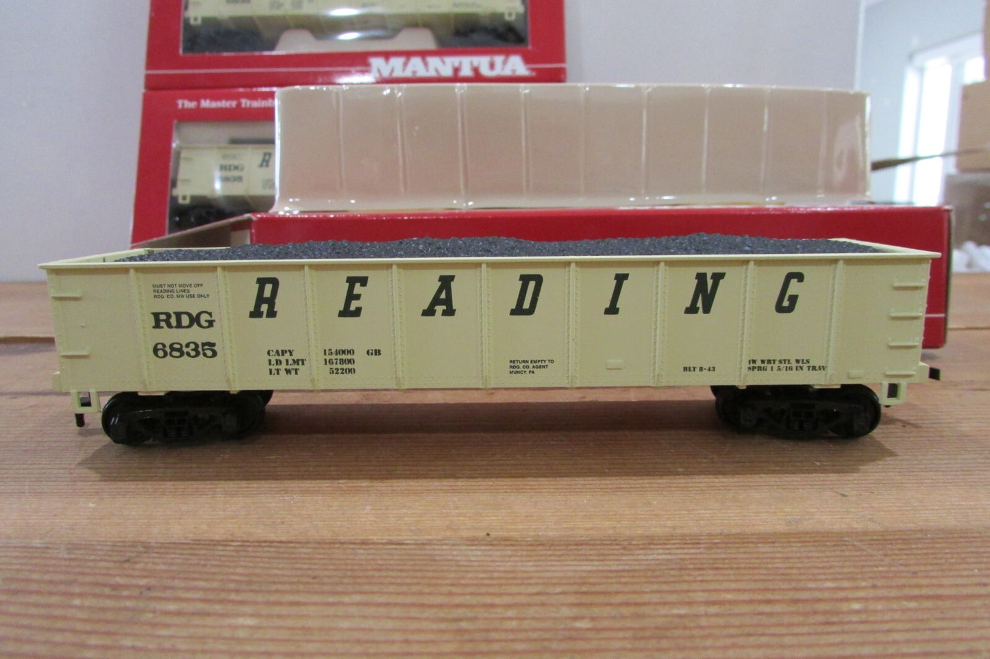 HO Scale Mantua (3) Heavy 43'' Gondola w/ Load READING LOT#4178