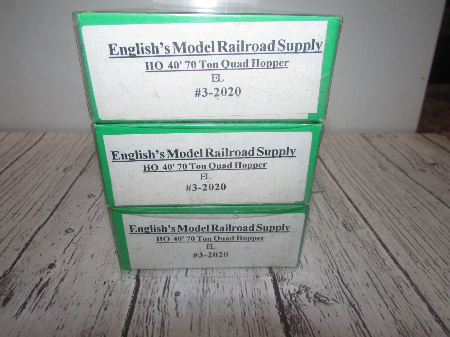 HO Scale Bowser (3) 40' 70Ton Quad Hopper Kits Erie Lackawanna Lot#3562