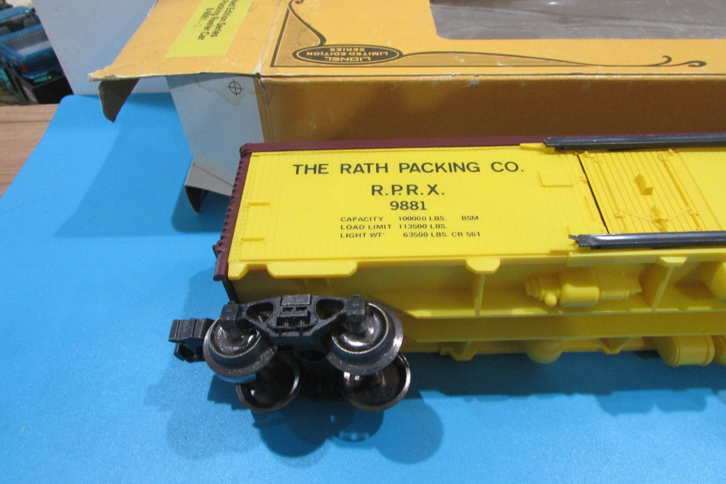 O Gauge Lionel 6-9881 Special Edition Rath Packing Refrigerator Car Lot#2550