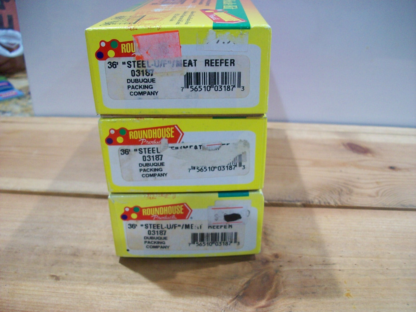 HO Scale (3)RoundHouse 36' Steel U/F Meat Reefer Dubuque Packing Company Lo#0508