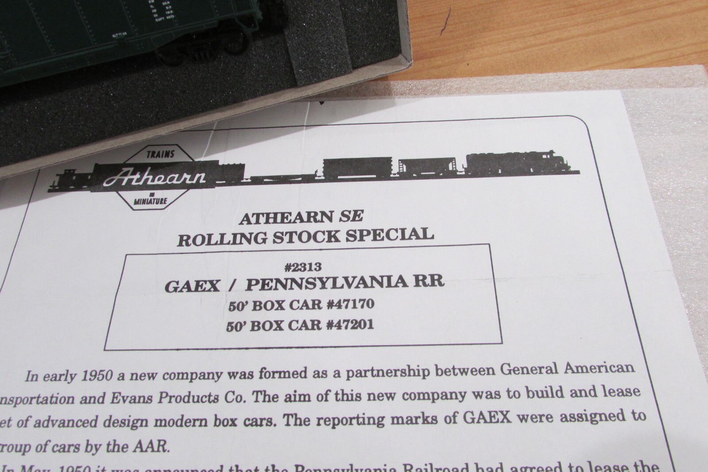 HO Scale Athearn 2313 PRR/GAEX Two 50' Plug Door Box Cars Lot# 0029