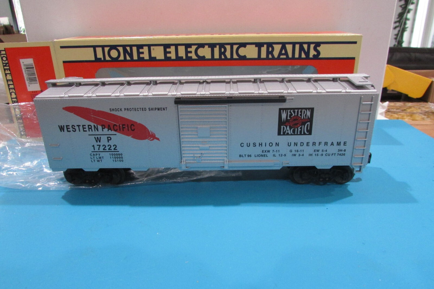 Lionel 6-17222 Standard O Box Car Western Pacific Railroad Lot#2551