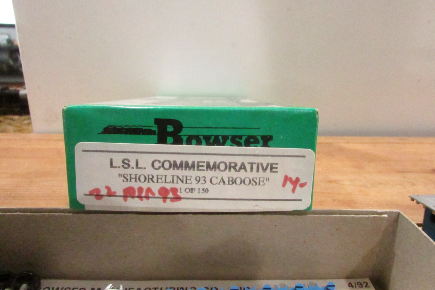 Ho Scale Bowser L.S.L Commemorative " Shoreline 93 Caboose ( 1 of 150 )