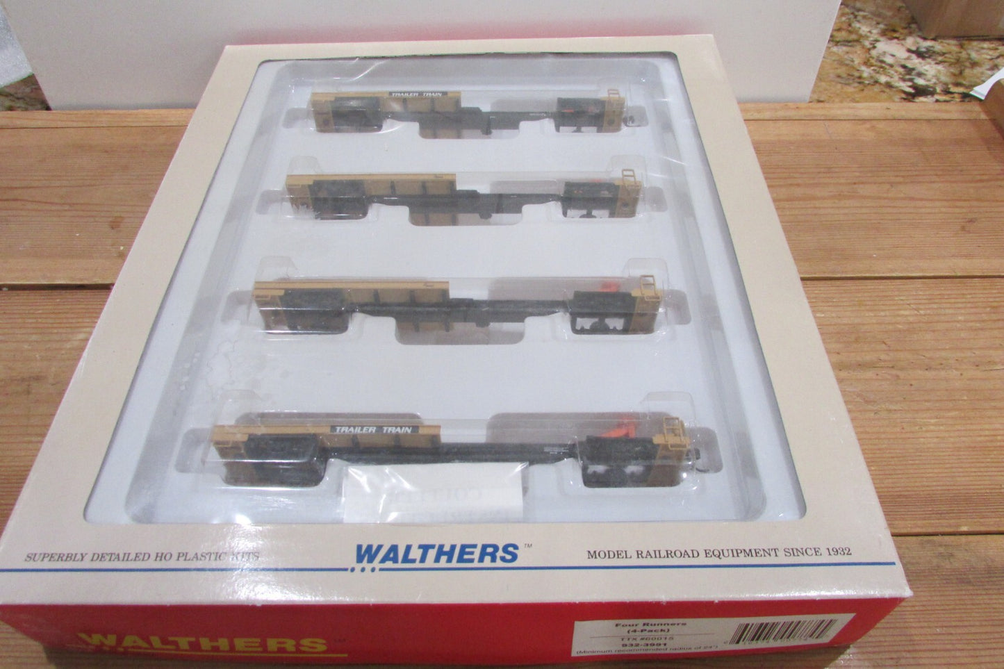 HO Scale Walthers 932-3991 Four Runners (4-Pack) TTX#60015 Lot#3978