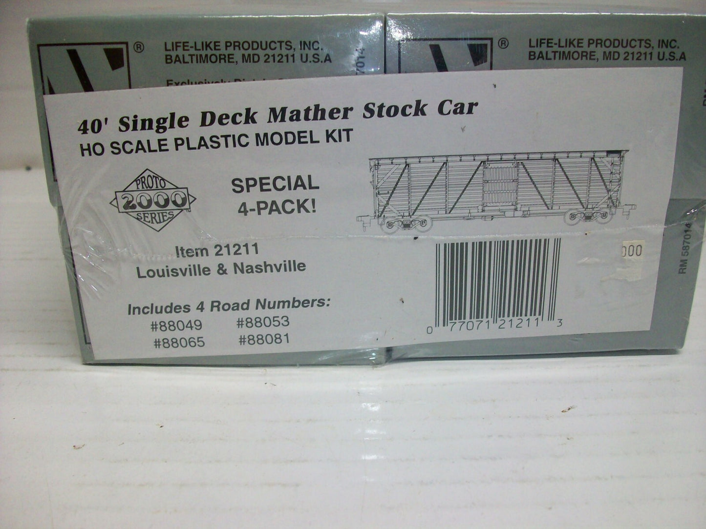 Ho Scale Proto 2000 21211 L&N 40' Single Deck Mather Stock Car Kits Lot#0436