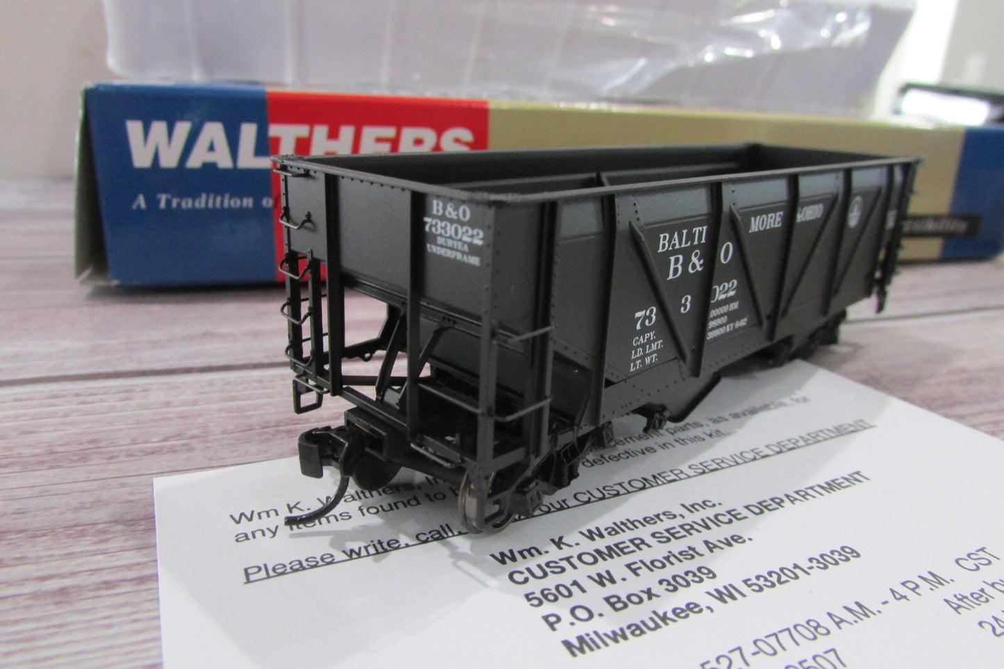 HO Scale Walthers (3) 2Bay Open Hopper Baltimore & Ohio (B&O) Lot#3016