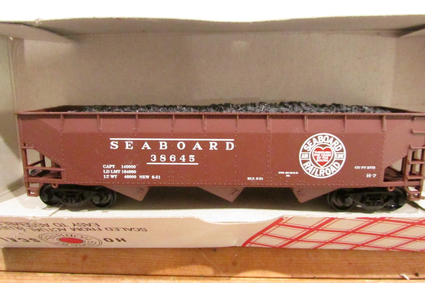 Ho Scale Steward Hobbies (6)Off Set 70Ton 9Panel Triple Hopper Seaboard Lot#3359
