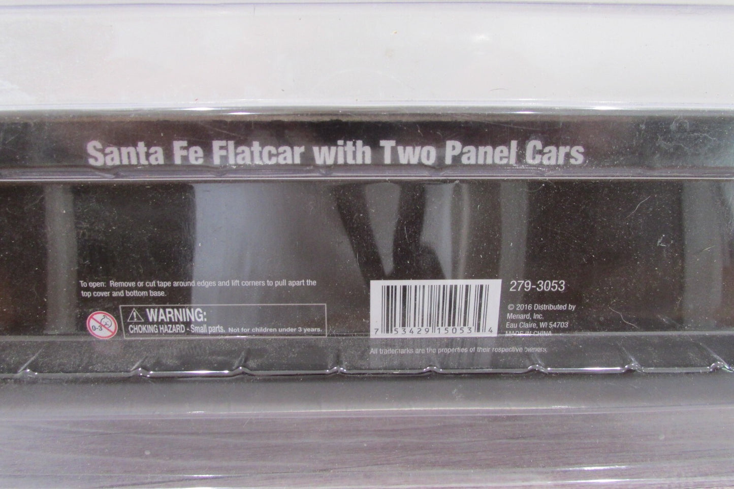 O Gauge Menards 279-3053 Santa Fe Flat Car with Two Panel Cars Lot#2966