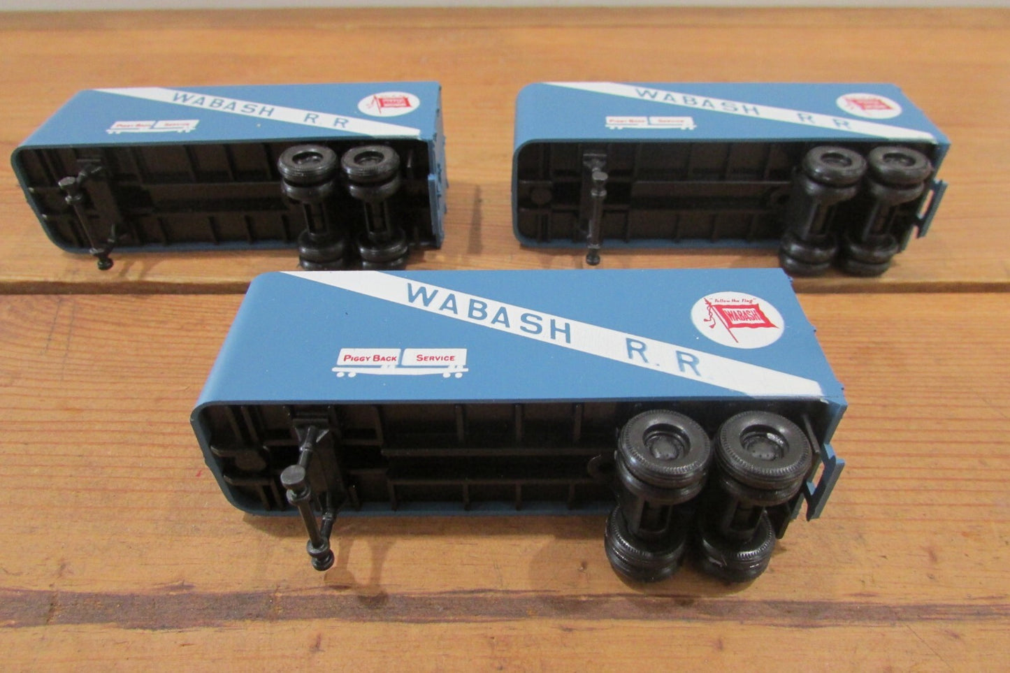 HO Scale Athearn (3) Piggy-Back Trailers Service WABASH Lot#4774