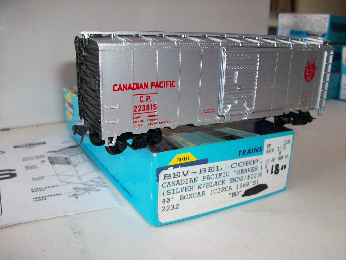 HO Scale Bev-Bel/Athearn 2232 40' Boxcar Canadian Pacific