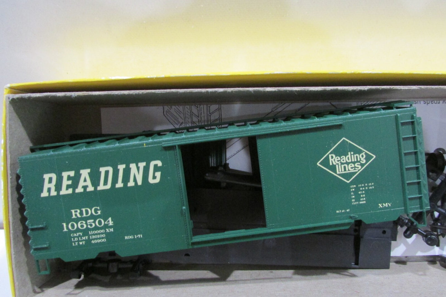 HO Scale Accurail 3404 (3) 40' PS-1 Steel BoxCar READING (Green)NIB Kit Lot#2924