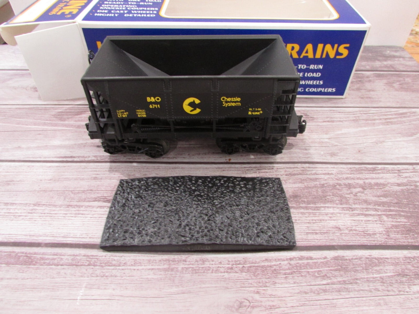 O Gauge K-Line 6711 Chessie System Ore Car w/Load Lot#3070