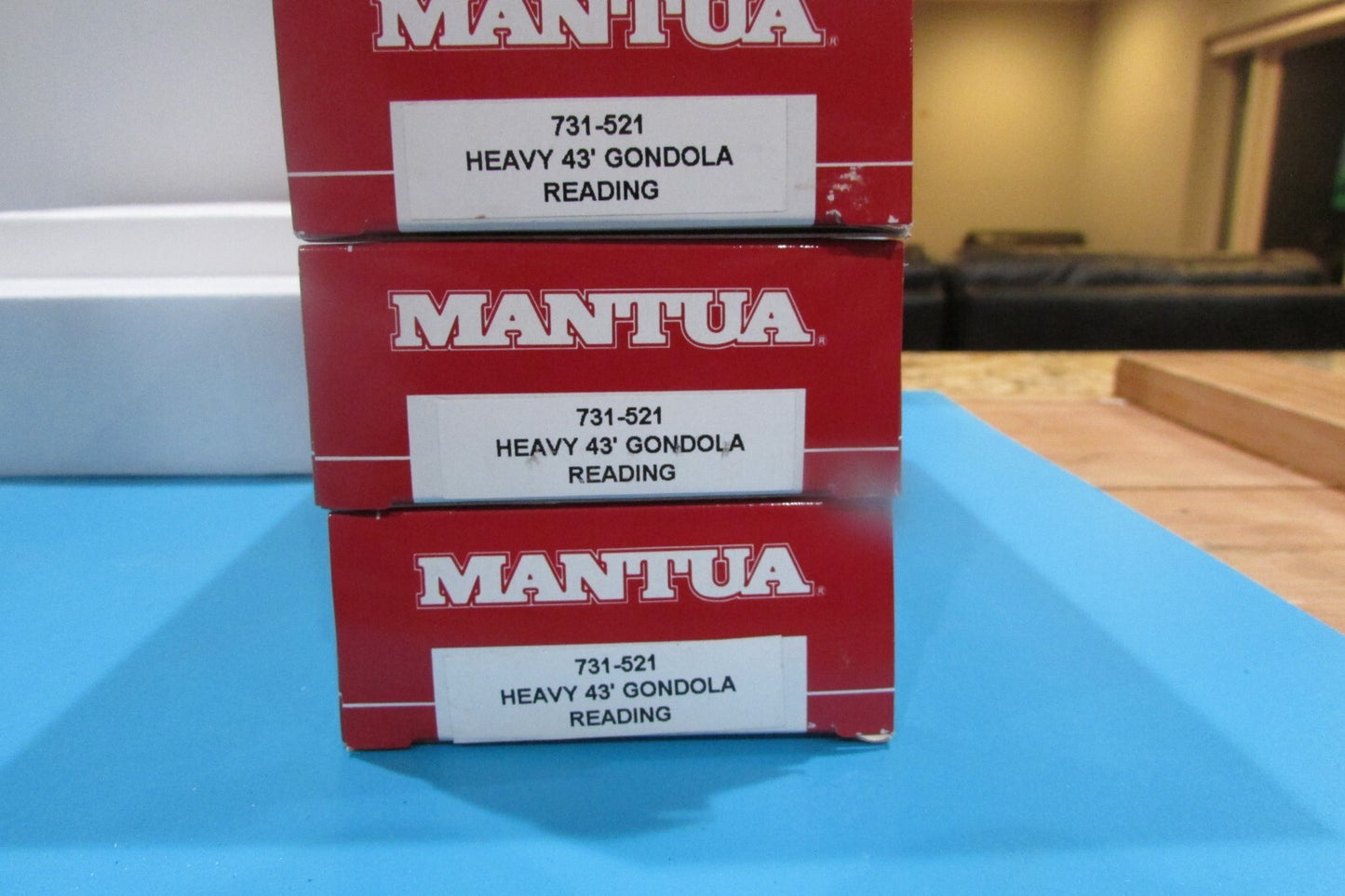 HO Scale Mantua 731-521 (3) Heavy 43' Gondola READING Lot#3436