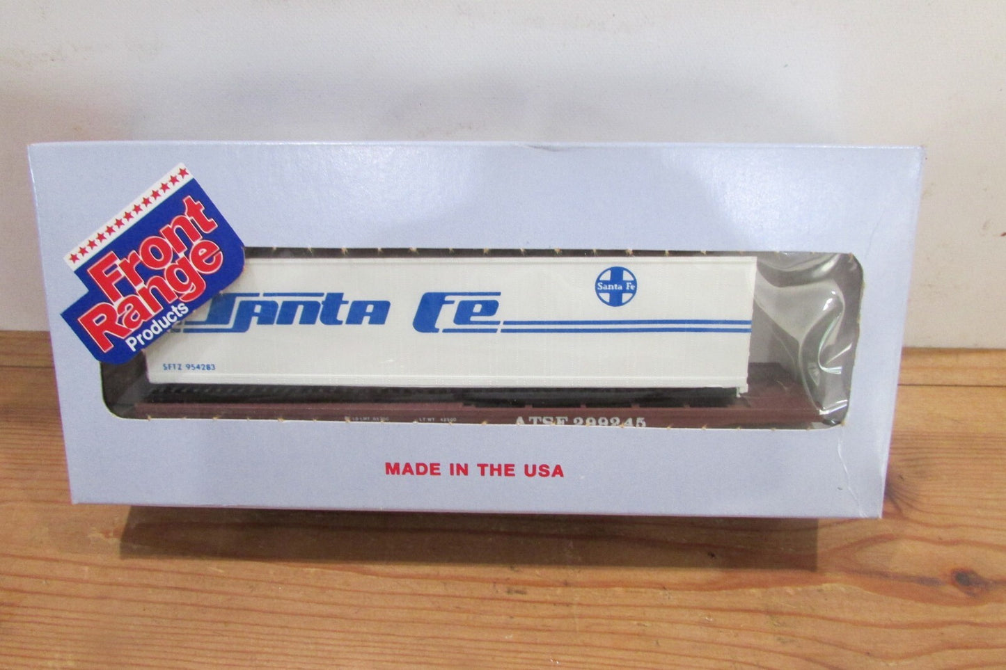 HO Scale Front Ranger Product 4133 TOFC Flat Car W/ Trailer Santa Fe Lot#3764