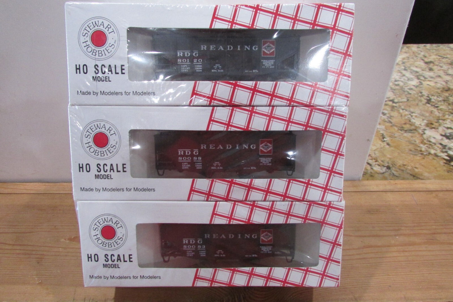 Ho Scale Steward Hobbies (6pack) Fishbelly 55Ton 9 Panel 2Bay Hopper Lot#3604