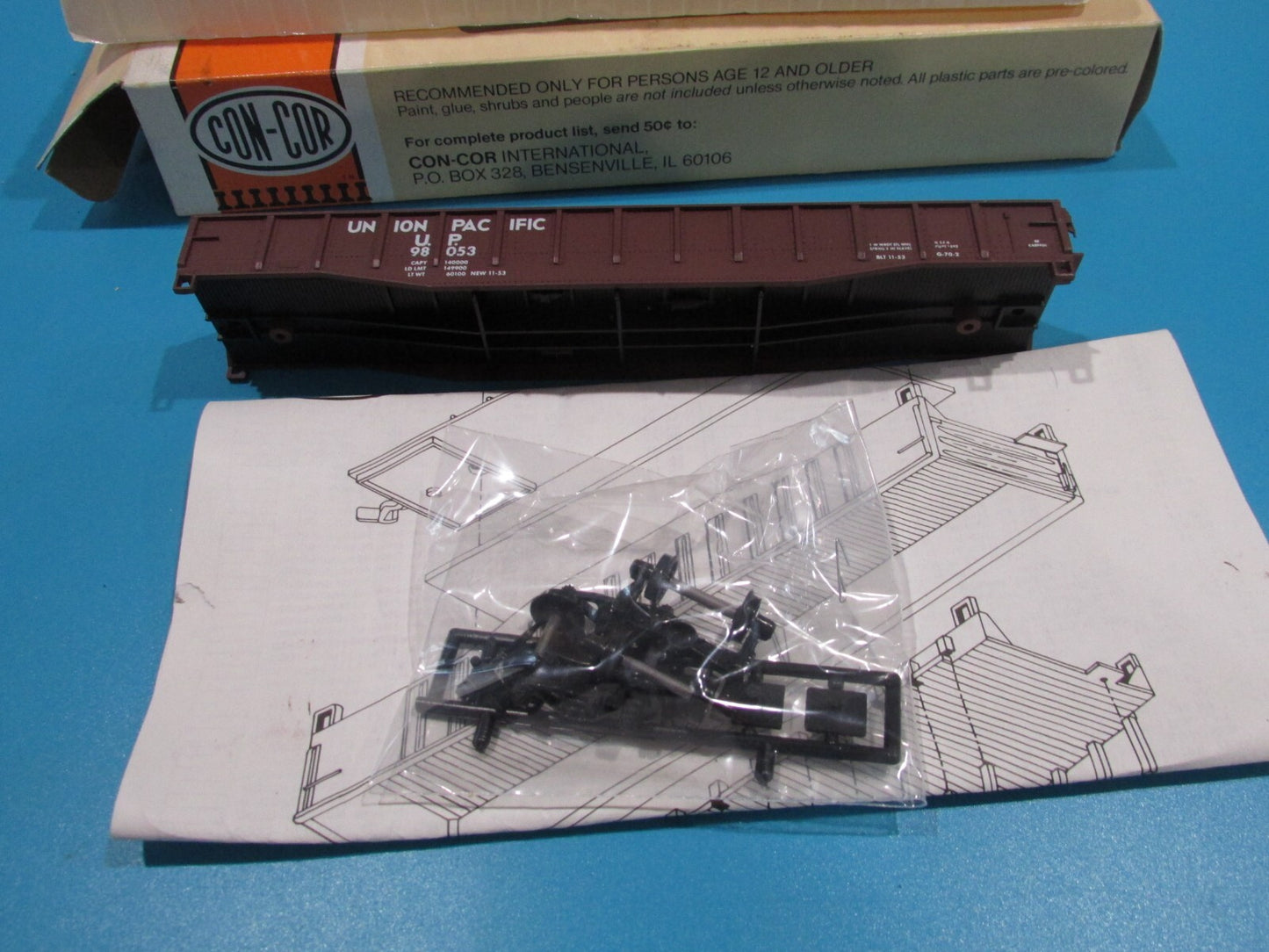 HO Scale Con-Cor Union Pacific Gondola Car Kit Lot#1166