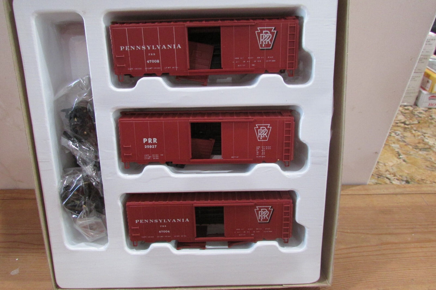 HO Scale Con-Cor 40ft PS-1 Boxcar Kits Pennsylvania RR (3PACK) Lot#3607