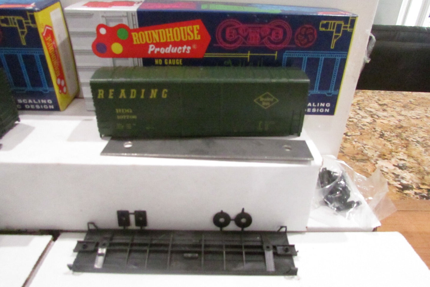 Ho Scale Roundhouse (4) Reading 40' Modern Box Car Kits Lot#3390