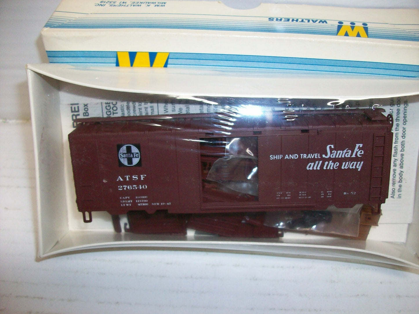 HO Scale Walthers 932-3705 40' PS1 Box Car Kit Santa Fe (ATFS) Lot#4005