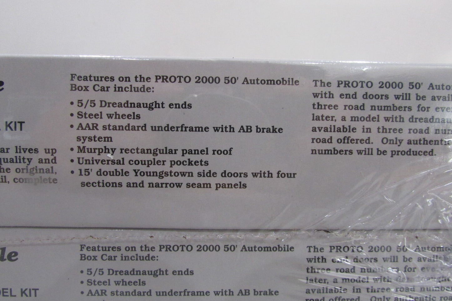 Ho Scale Proto 2000 30303 CB&Q 50' Automobile BoxCar Kit (Pack of 2)NIB Lot#0343