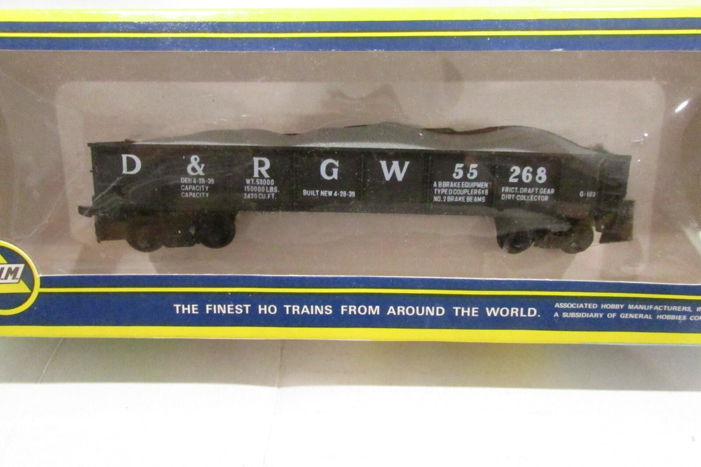 HO Scale AHM 5431J Gondola with Load Rio Grande D&GW #55268