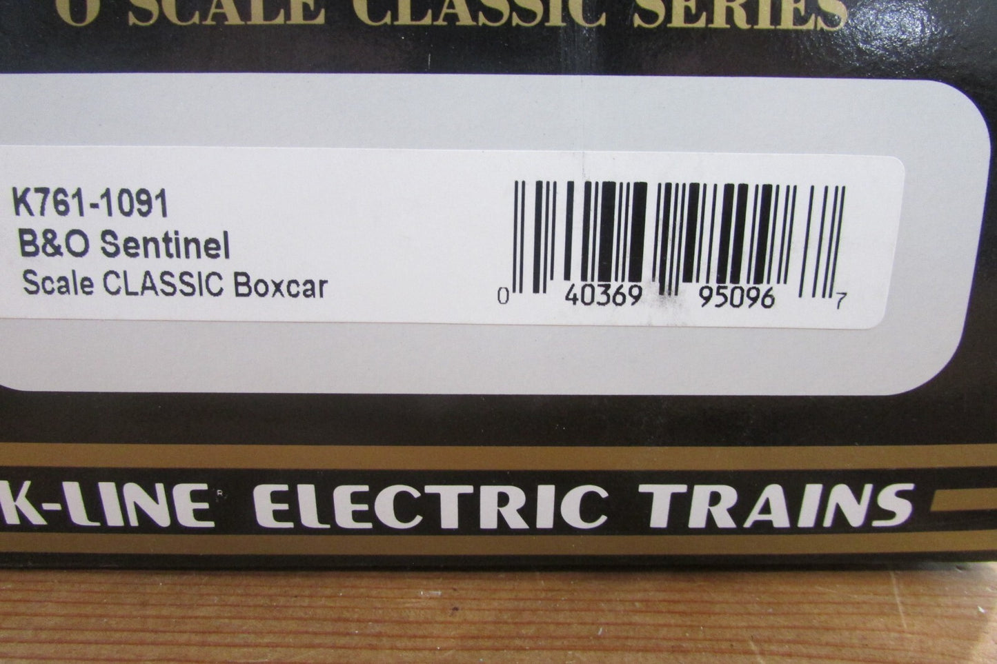 O Gauge K-Line K764-1091 B&O Sentinel Classic Box Car  Lot#2988