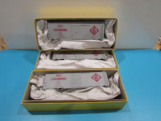 HO Scale Accurail  (3Cars) 40' AAR Steel Box Car Erie-Lackawanna Lot#1340