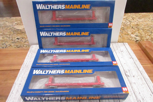 HO Scale Walthers (4) P-Standard 60' Bulkhead Flatcar Canadian Pacific Lot#3336
