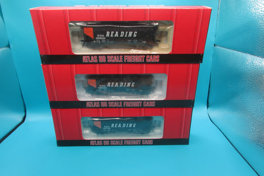 HO Scale Atlas 1870 (3) Assorted 2Bay Offset Side Hopper Cars Reading Lot#4461