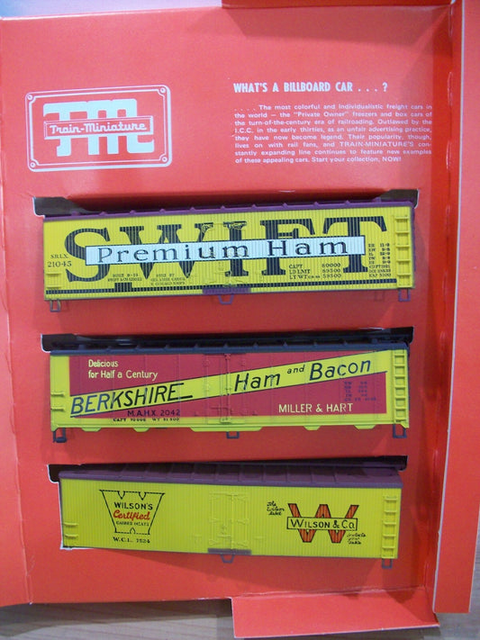 Ho Scale Train-Miniature #8701 Collector' Series Packing Companies Cars Lot#3969
