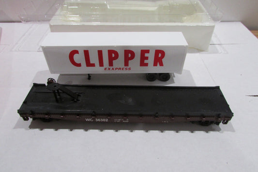 HO Scale Walthers Trainline WC#36302 Flat Cat w/ Clipper Express Trailer WAL4874