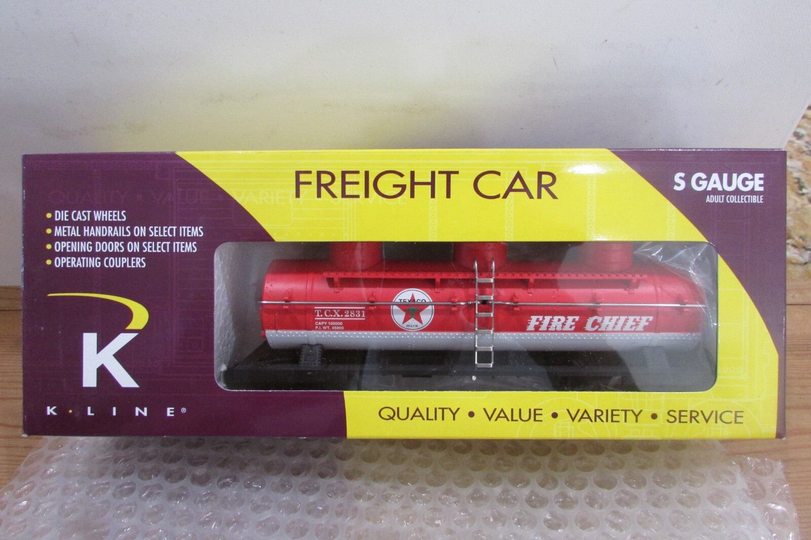 K-Line K511-015 S Gauge Texaco Tank Car Lot#3765