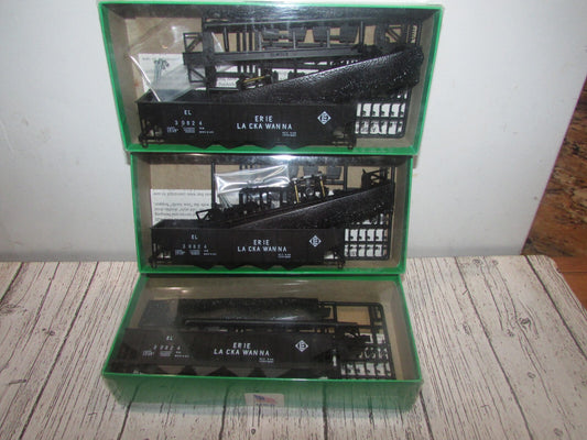 HO Scale Bowser (3) 40' 70Ton Quad Hopper Kits Erie Lackawanna  Lot#3562