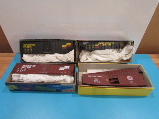 HO Scale (4) Assorted Freight Cars Kits Seaboard Lot#1017