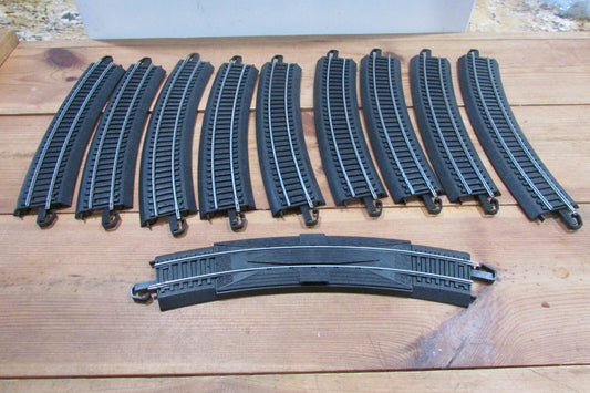 HO Scale Bachmann E-Z Track 10pcs Black Ties 18" R 30 Curves Tracks Lot#3634