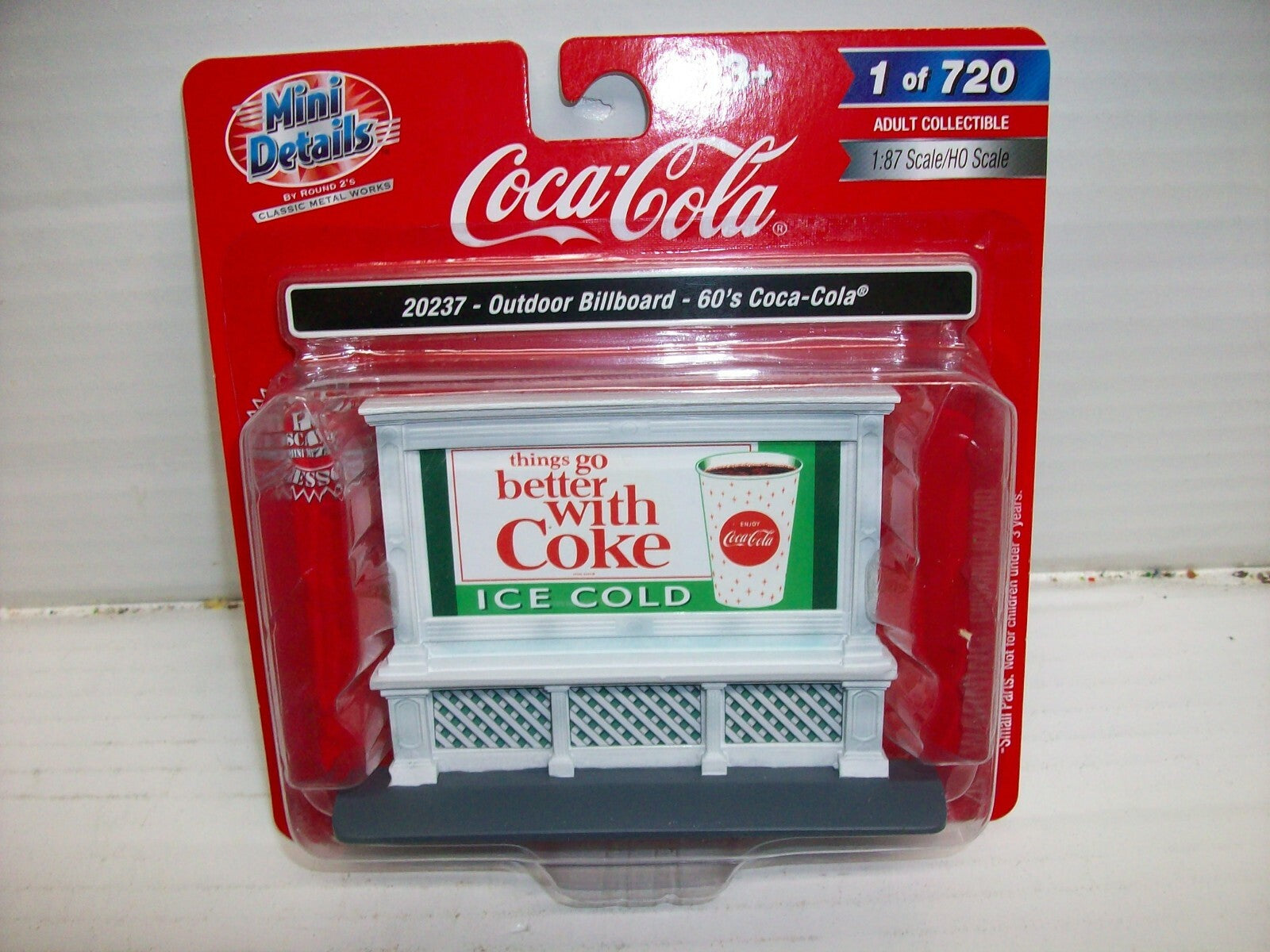 Ho Scale Classic Metal Works (1)Coca Cola Pickup & (1)Oudoor Billboard Coca Cola