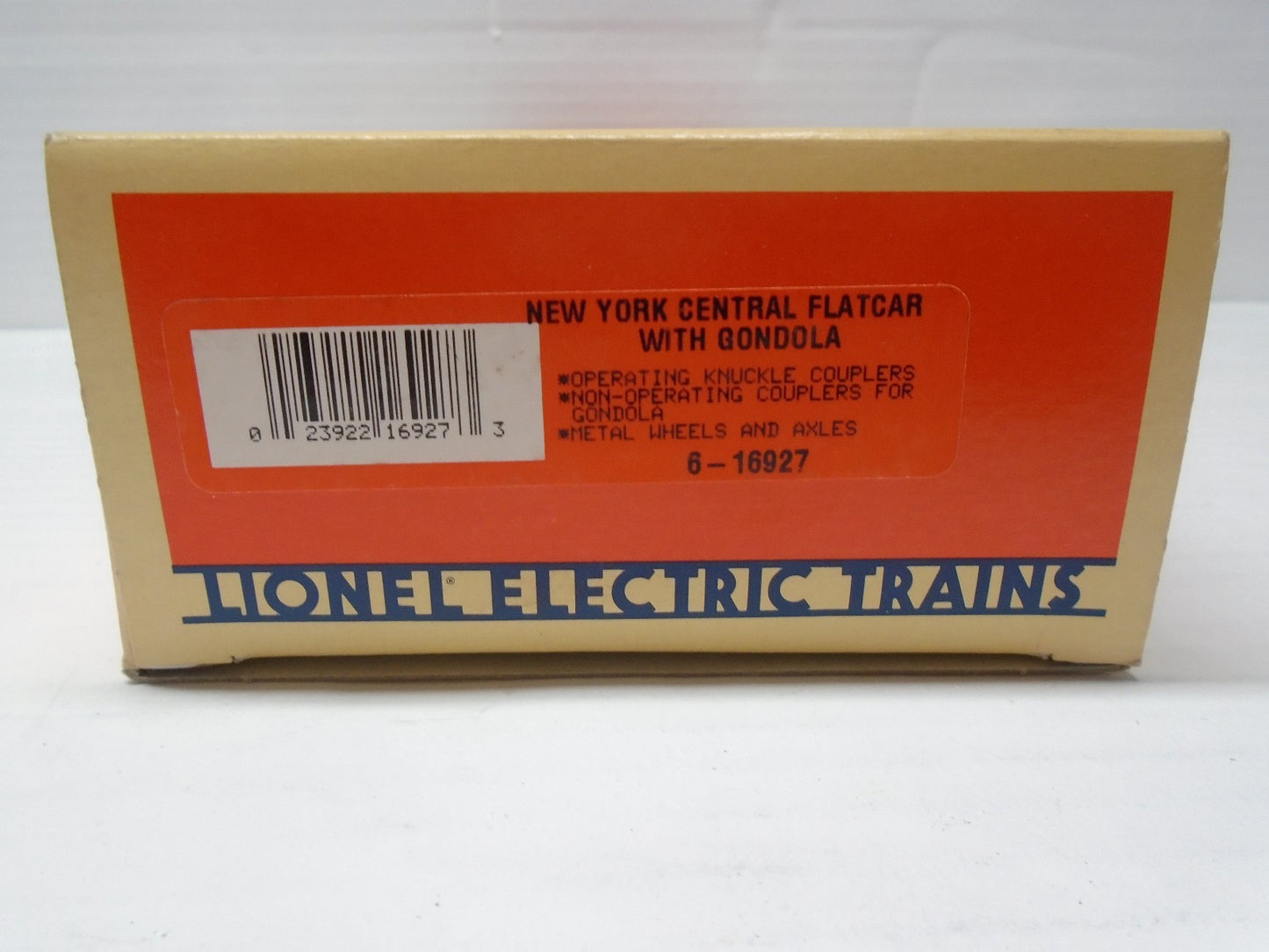O Scale Lionel 6-16927 New York Central Flatcar w/Gondola