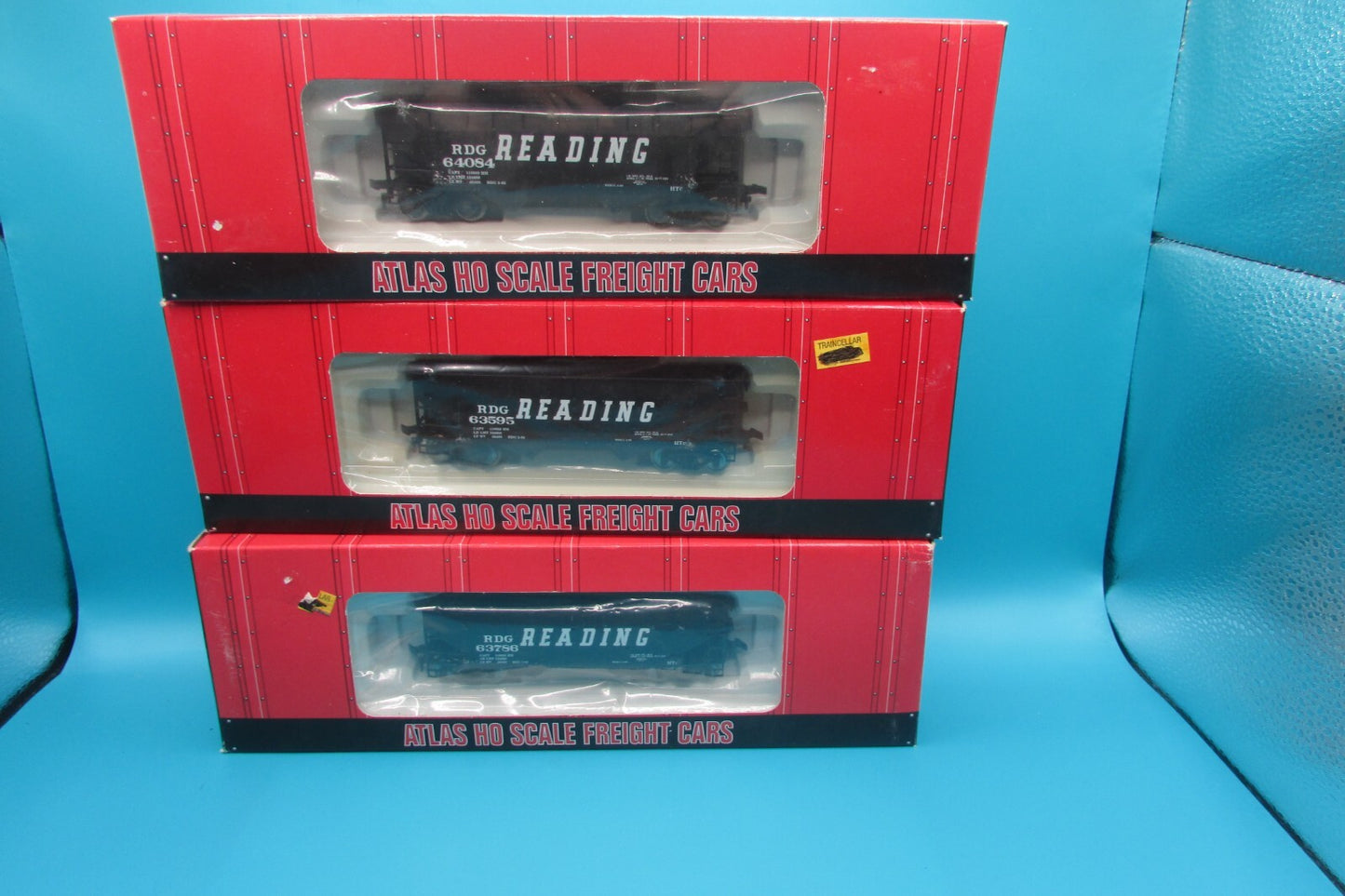 HO Scale Atlas 1860 (3) Assorted 2Bay Offset Side Hopper Cars Reading Lot#4460