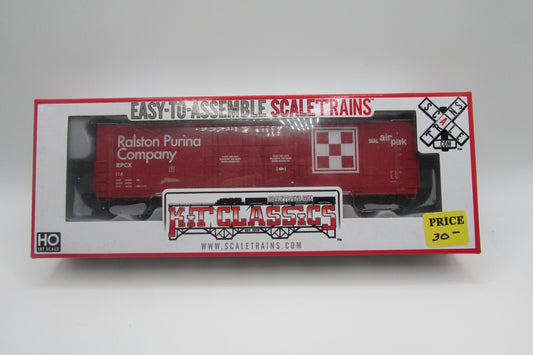 HO Scale, Scale Train Evans(USRE) 5100 RBL Double 8' Door BoxCar Ralston Purina