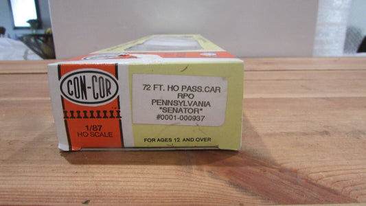 HO Scale Con-Cor 72ft RPO Passenger Car Pennsylvania Senator Lot#0258
