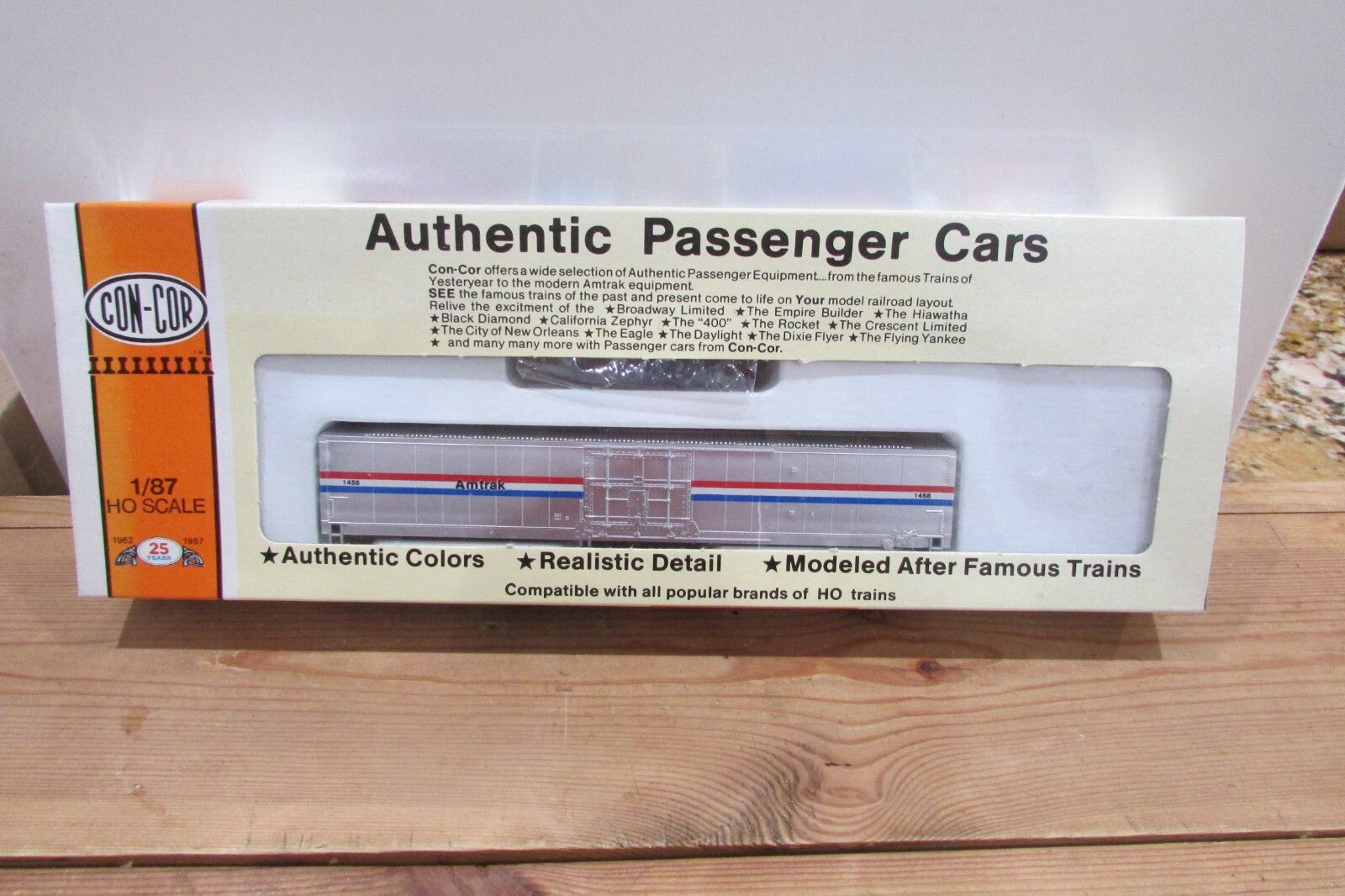 HO Scale Con-Cor Mail Handling Car AMTRAK #1458 NIB Lot#4026