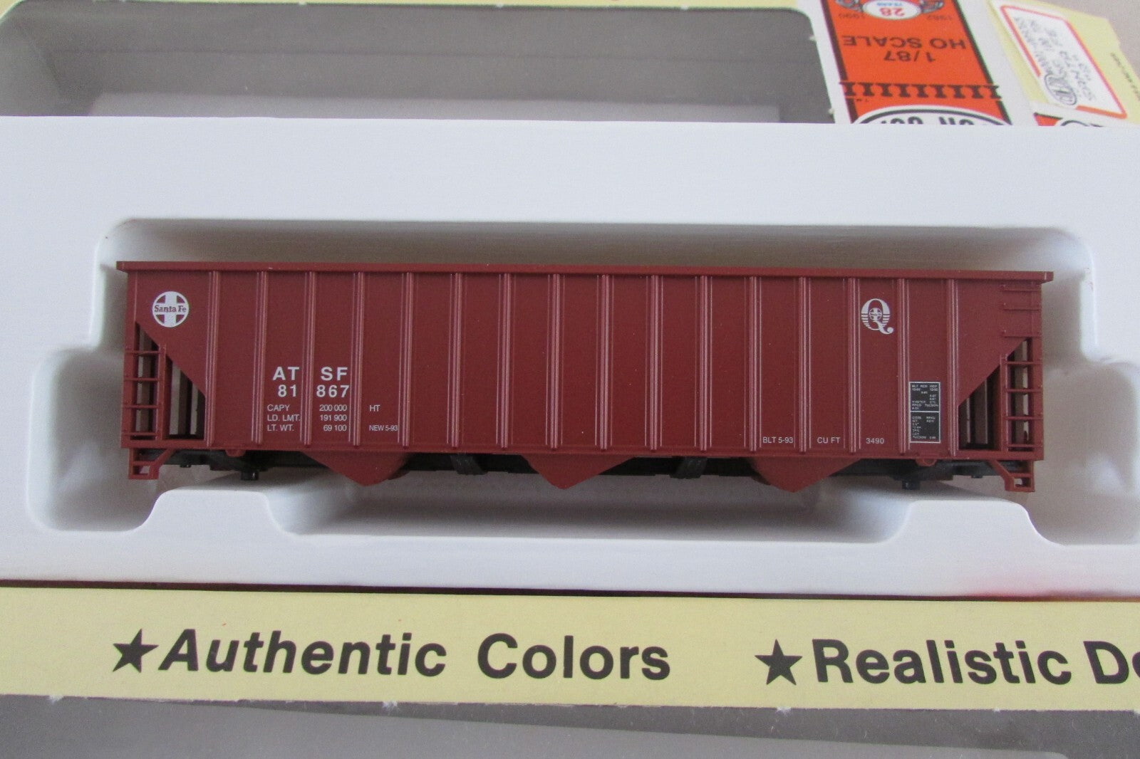 HO Scale Con-Cor (2) 12Panel 100 Ton Coal Hopper Santa Fe "Q" Kits Lot#2793