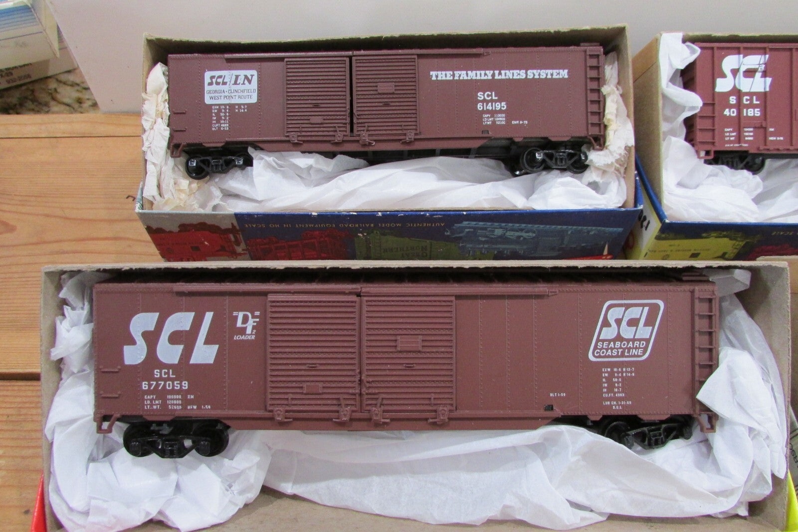 HO Scale Roundhouse (4) Assorted Freight Cars Seaboard Coast  Line  Lot#4144