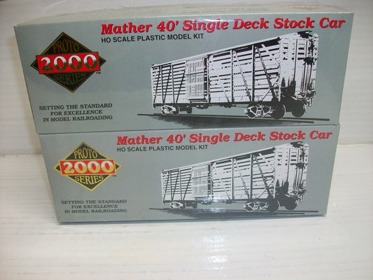 Ho Scale Proto 2000 21211 L&N 40' Single Deck Mather Stock Car Kits Lot#0436