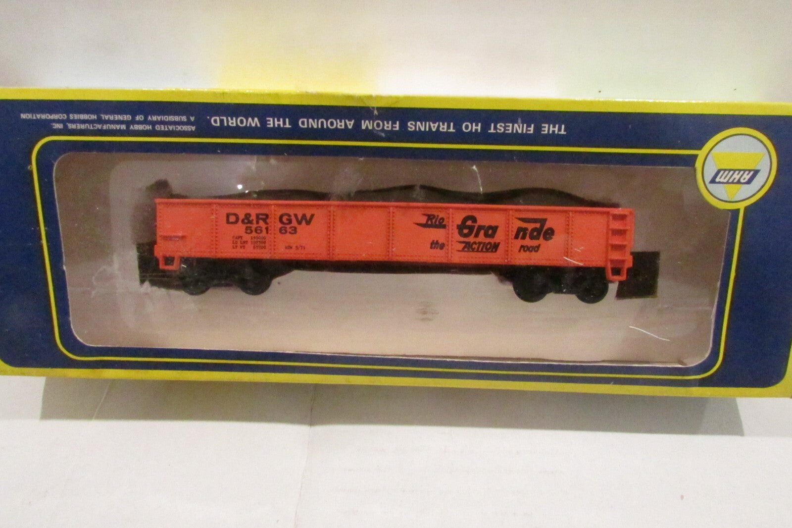 HO Scale AHM 5431N Gondola with Load Rio Grande D&GW #56163