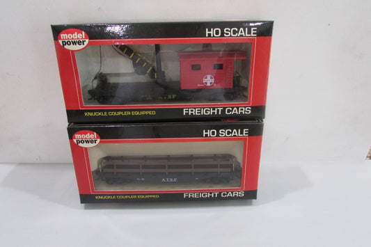 HO Scale Model Power 98230 & 98191 A.T.S.F  Freight Cars Lot#2786