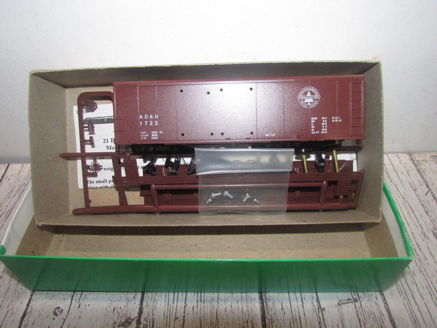 Ho Scale Bowser 3-1201 40' Double Door Box Car Kit AD & N #1722