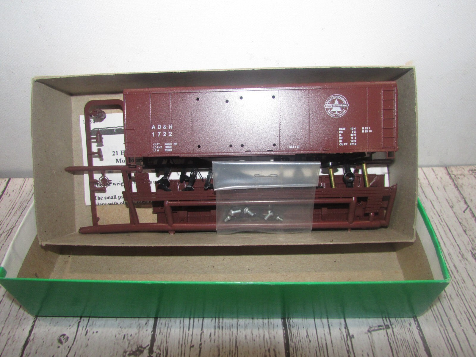 Ho Scale Bowser 3-1201 40' Double Door Box Car Kit AD & N #1722