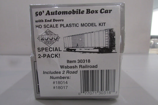 Proto 2000 30318 HO Wabash 50' Automobile Box Car Kit (Pack of 2)NIB Lot#0344