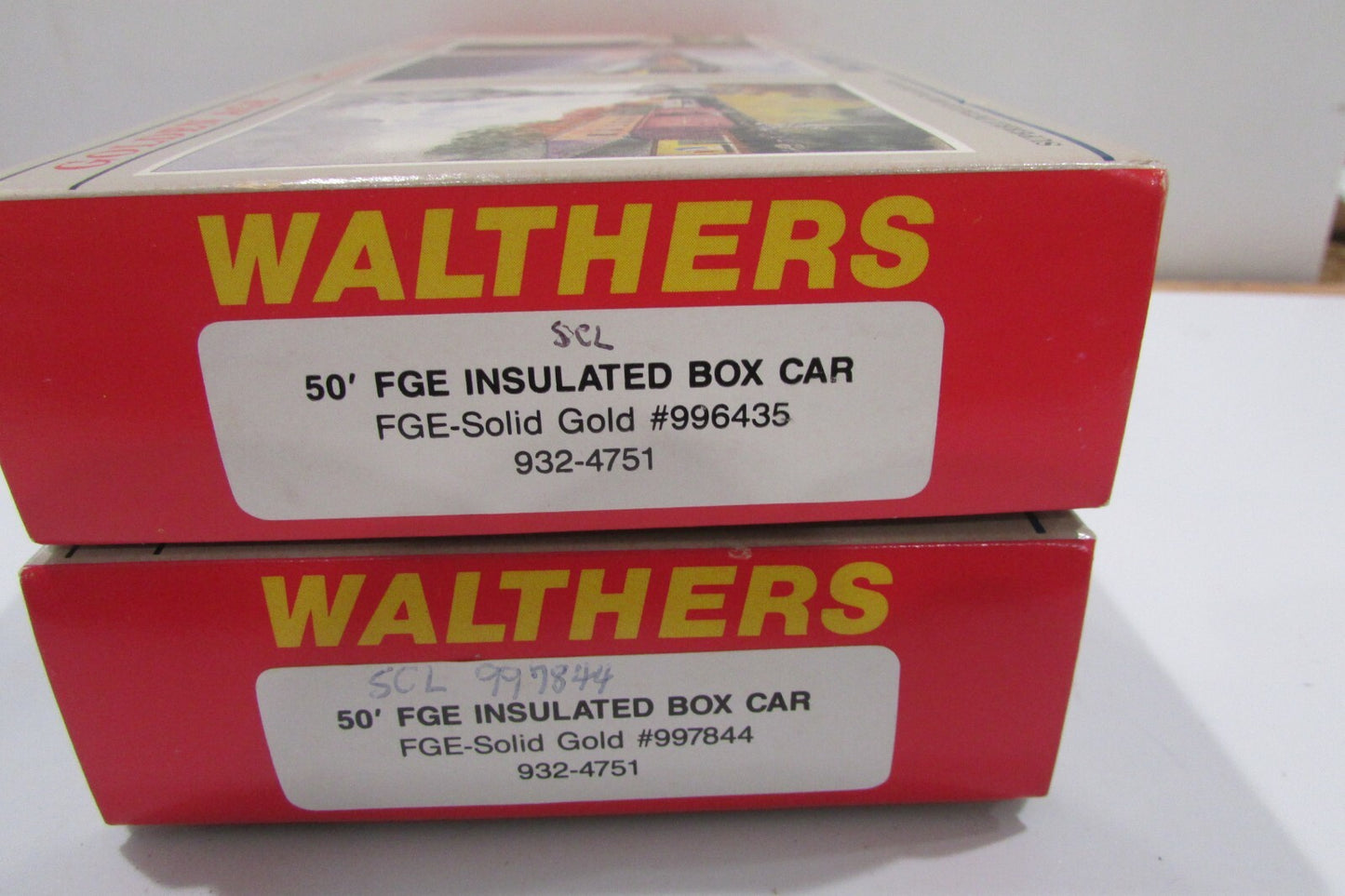 HO Scale Walthers 932-4751 (2) 50' FGE Insulated Box Car FGE-Solid Gold Lot#4064